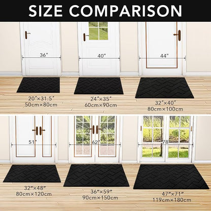 hicorfe Front Door Mat Outside Entrance, Stain and Fade Resistant, Non Slip - Image 3