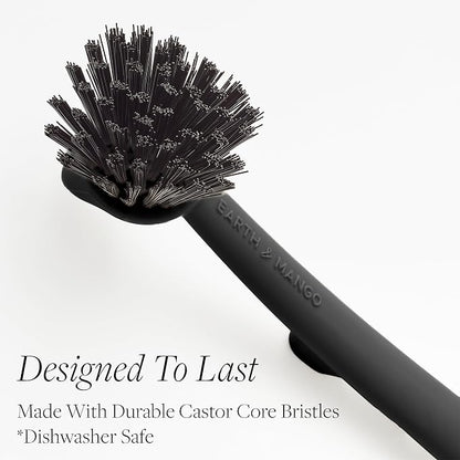 Earth & Mango Magnetic Dish Brush & Scraper, Snaps to Sink, Non-Scratch - Image 5
