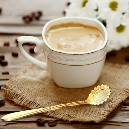Chengu 8 Pieces Flower Coffee Tea Spoons Stainless Steel Sugar Spoons Tea Party - Image 5