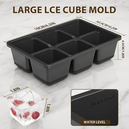 Optish Large Ice Cube Molds, 2 Pack Whiskey Square Ice Molds, 1.8 Inch Big Ice - Image 3