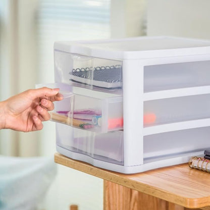 Sterilite ClearView Compact Stacking 3 Drawer Storage Organizer System - Image 7