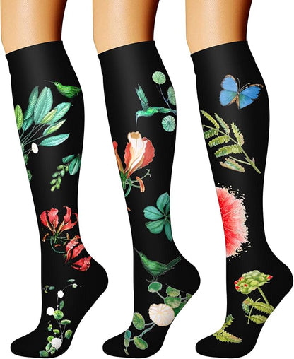 CHARMKING Compression Socks for Women & Men Circulation (3 Pairs) 15-20 mmHg is Best Support for Athletic Running Cycling