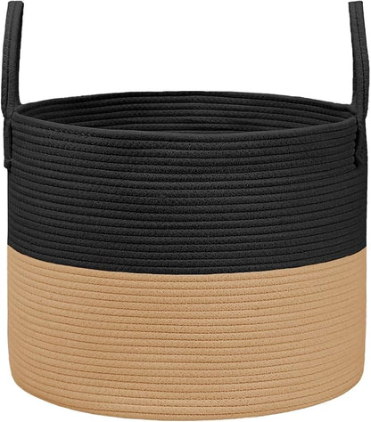 Woven Blanket Basket, 65L Large Rope Storage Bin by JMvicyroam