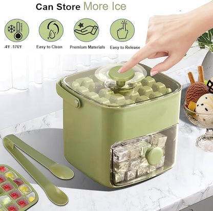 Ice Cube Tray with Lid & Bin Ice Maker Ice Trays - Image 4