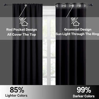 RYB HOME Blackout Curtains 84 inches Long 2 Panels Set - Image 6