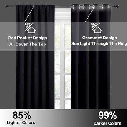 RYB HOME Black Blackout Curtains - Image 5