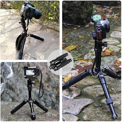 Portable Mini Tripod, 18.9" / 48cm Desk Tabletop Stand with 360° Ball Head, Compact Desktop Barcket for DSLR Camera Video Camcorder, Smartphone Shooting