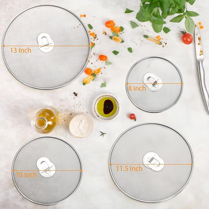 Nicunom 4 Pack Splatter Screen for Frying Pan, Kitchen Oil Splatter Guard Set - Image 3