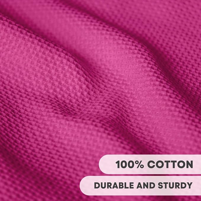 Artoid Mode 100% Cotton Rose Red Waffle Weave Kitchen Dish Cloths, 12x12 Inch - Image 2