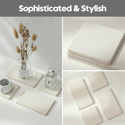 Razborci 4PCS Bathroom Sink Vanity Trays, Diatomaceous Earth Quick Stone Drying - Image 6