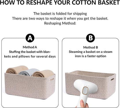 Large Storage Baskets for Organizing, Closet Shelf Baskets for Clothes Blanket - Image 7