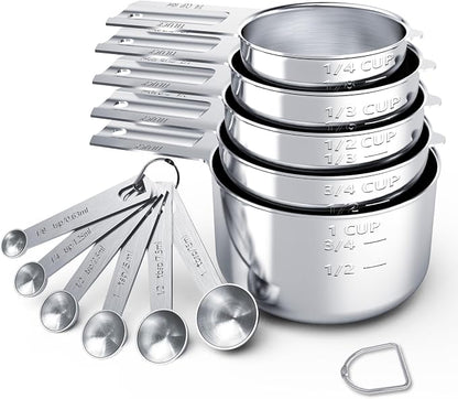 TILUCK Stainless Steel Measuring Cups & Spoons Set, Cups and Spoons, Kitchen by TILUCKBringsGoodLuck