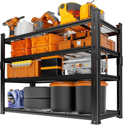 Storage Shelves Heavy Duty 2 PCS, 4-tier Adjustable Metal Industrial Utility - Image 7