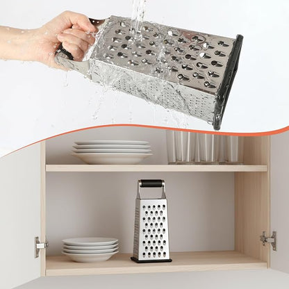 Supercenter Cheese Grater, Size 4-Sided Stainless Steel Box Grater, Food - Image 6