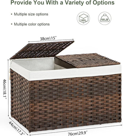Storage Basket with Lid Wicker Baskets - Image 4