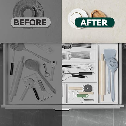Bamboo Drawer Organizer, Cutlery Silverware Organizer - Image 6