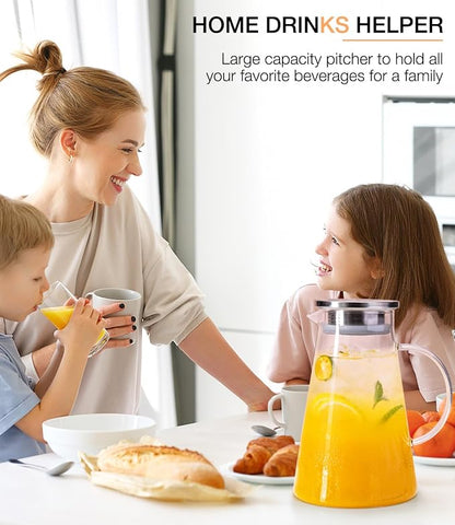 LUNA&MANTHA Glass Pitcher, 2 Liter 68oz Water Pitcher - Image 7