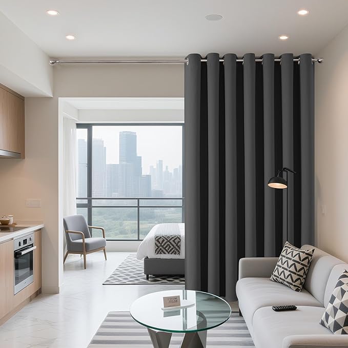 Joydeco Blackout Patio Sliding Door Curtains 90 Inches Long, Grommet Privacy - Image 2