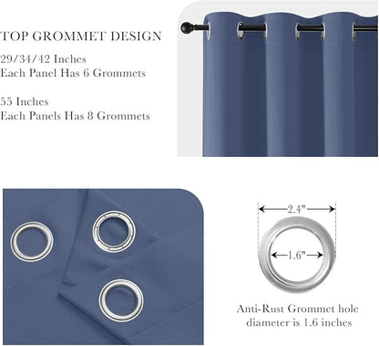 PONY DANCE Blue Thermal Blackout Curtains - Image 4