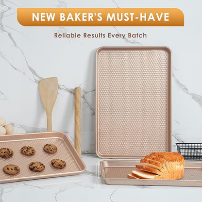 Baking Sheet Pan Set of 3, Nonstick Carbon Steel Cookie Sheets - Image 7