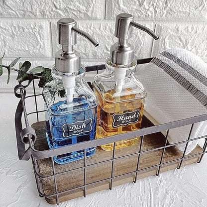 JASAI 2Pack Antique Design Glass Soap Dispenser - Image 3