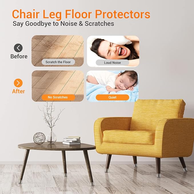 36 Pcs Square Chair Leg Floor Protectors, Felt Furniture Pads - Image 2