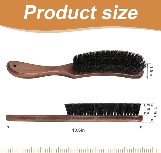 2 PCS Wood Felt Brush, Large Black Walnut Wood Handle Boar Bristle Lint Brush - Image 6