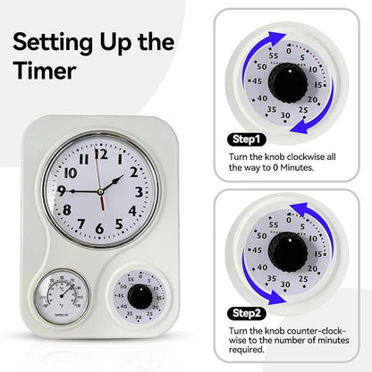 Lily's Home - 9.5 Inch x 12.5 Inch - Retro Kitchen Wall Clock, Vintage Wall - Image 7