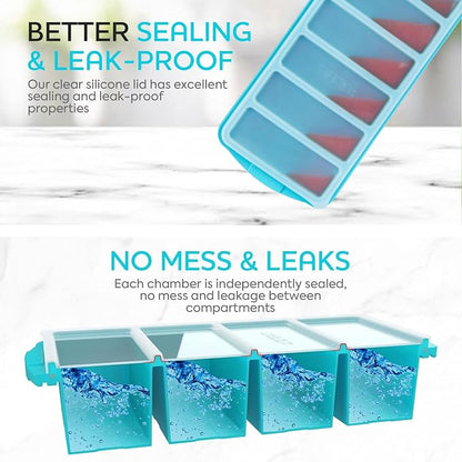 Silicone Freezer Tray With Lid-Soup Freezer Container molds-Large Ice Cube Tray - Image 4