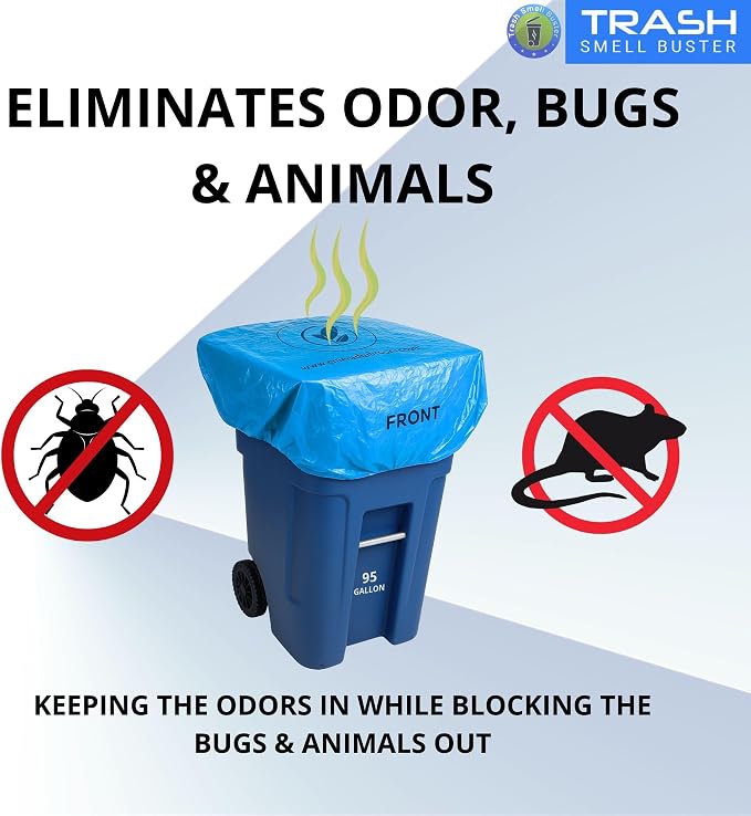 Outdoor Trash Can Odor Eliminator Cover Lemon Scented Durable Elastic Bag - Image 4