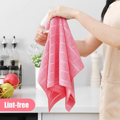 Homaxy Microfiber Kitchen Towels and Dishcloths Set, 12 Pack Soft and Absorbent - Image 4