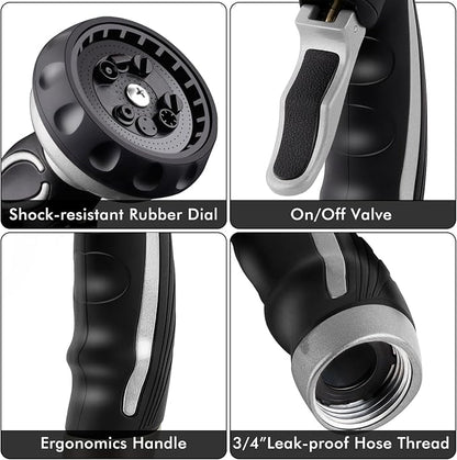 RESTMO Hose Nozzle with Easy Self-Lock Trigger, Heavy Duty Metal Water Hose - Image 7