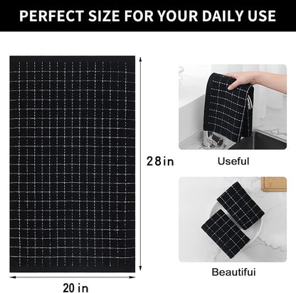 Homaxy 100% Cotton Terry Kitchen Towels, Checkered Designed, Soft and Super - Image 5