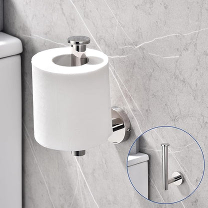 TASTOS Polished Chrome Toilet Paper Holder SUS304 Stainless Steel, Modern Round - Image 3