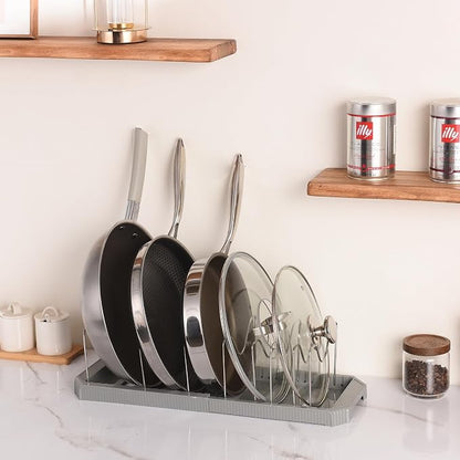 Adjustable Pot Lid Organizer Rack, 9 Compartments Cabinet Storage Holder - Image 6