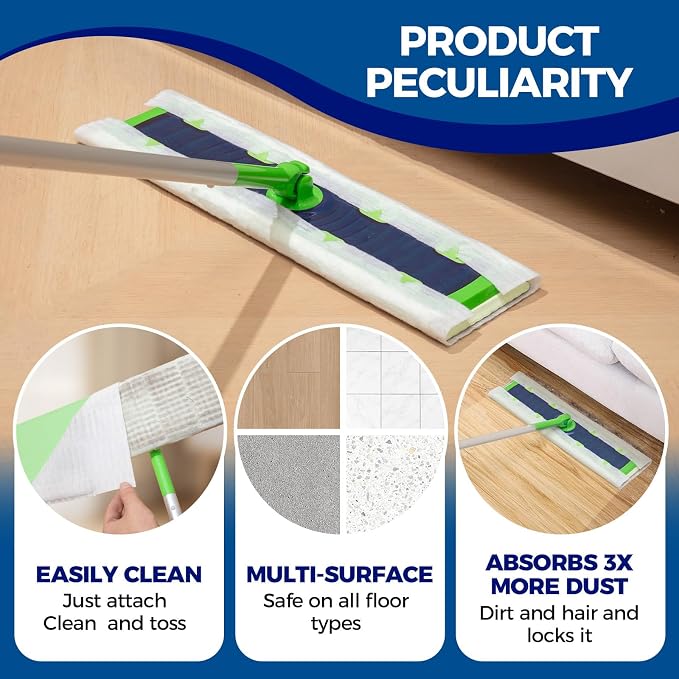 XL Dry Mop Refills Dust Sweeping Cloths Disposable Mop Pads - Image 3