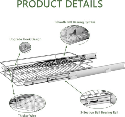 Pull Out Cabinet Organizer 19½" W x 21½" D, Heavy Duty Cabinet Pull Out Shelves - Image 7