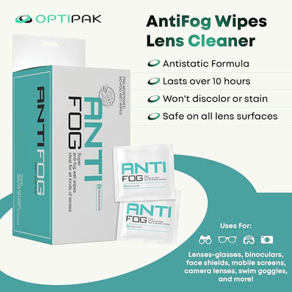 Anti Fog Wipes for Glasses, Binoculars, Face Shields, Ski Masks or Swim Goggles - Image 2