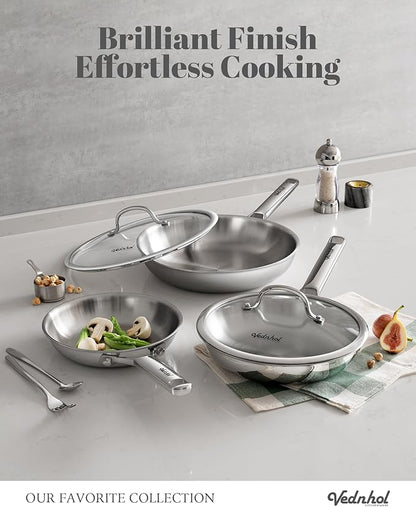 Stainless Steel Pan, 12 Inch Stainless Steel Frying Pan, Tri-Ply Stainless - Image 2