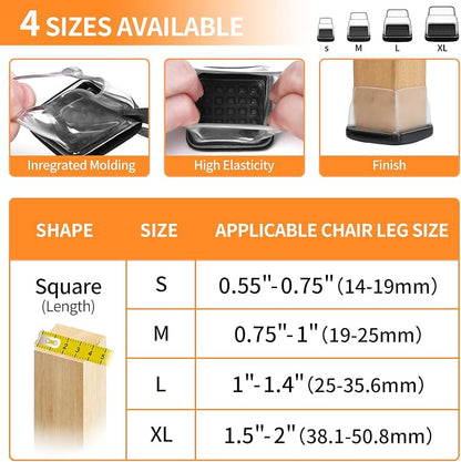 Ezprotekt 24 Pcs Clear Chair Leg Sliders - Image 2