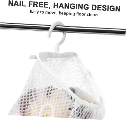 Cabilock 5pcs Mesh Hanging Bag Hanging Clothes Travel White Polyester Fruit - Image 5