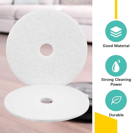 2 Pcs 12" White Scrubbing Pads Commercial Cleaning Orbiter Pads-Maintenance Non - Image 3