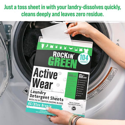 Rockin' Green Active Wear Travel Laundry Detergent Sheets - Image 4