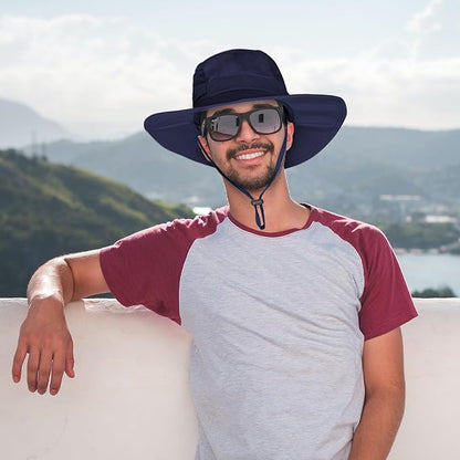 Sun Hat for Men/Women, UPF 50+ Fishing Hat,Waterproof Wide Brim Bucket Hat Foldable Boonie Hat for Hiking Garden Safari Beach