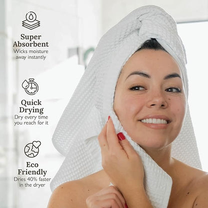 GILDEN TREE Waffle Towels for Bathroom, 100% Cotton Quick Dry Towel, Waffle - Image 4