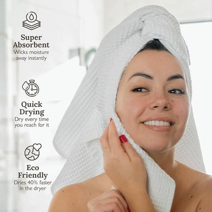 GILDEN TREE Waffle Towel Set Quick Dry Thin | 2 Bath Towels | 2 Hand Towels | 2 - Image 4