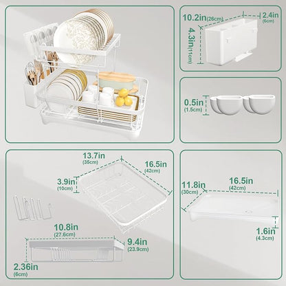 Dish Drying Rack, Two-Tier Dish Drying Rack - Image 2
