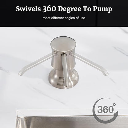 Soap Dispenser for Kitchen Sink Brushed Nickel, Built-in and Refill-from-Top - Image 7