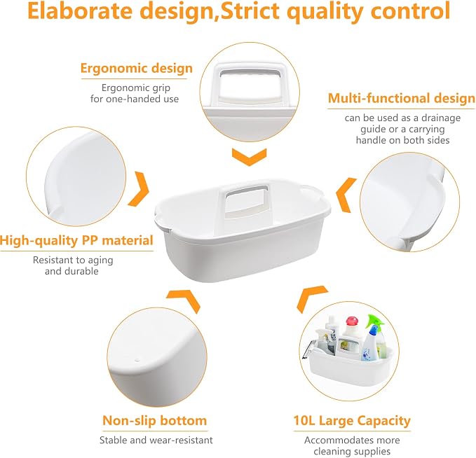 2 Pack Multi-Purpose Plastic Cleaning Caddy - Image 2