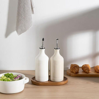 Sweejar Ceramic Olive Oil Dispenser Bottle Set, Opaque Oil Cruet Protects to - Image 4